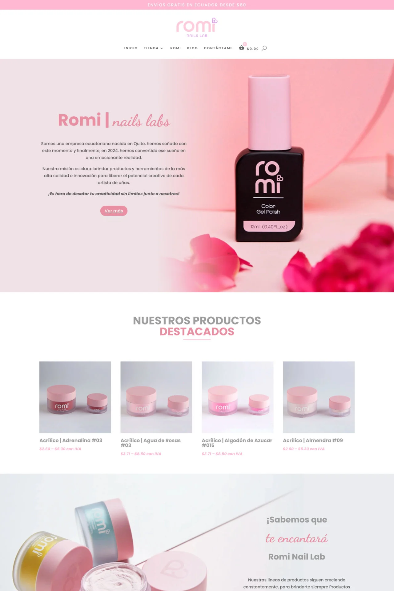 experiencia internacional en páginas de ventas